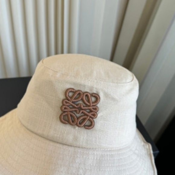 LOEWE Accessories - ✿LOEWE Bucket Hat ✦ Anagram Embroidered Linen Sun Cap